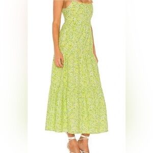 NWT Faithfull the Brand Lime Floral Midi Dress